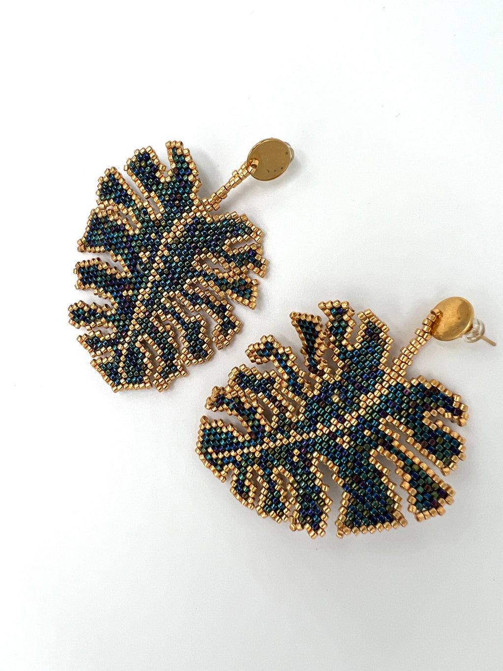 Pendientes Hoja Monstera Blue