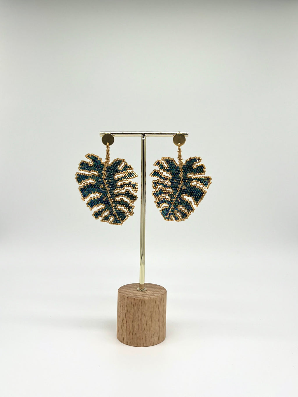 Pendientes Hoja Monstera Blue