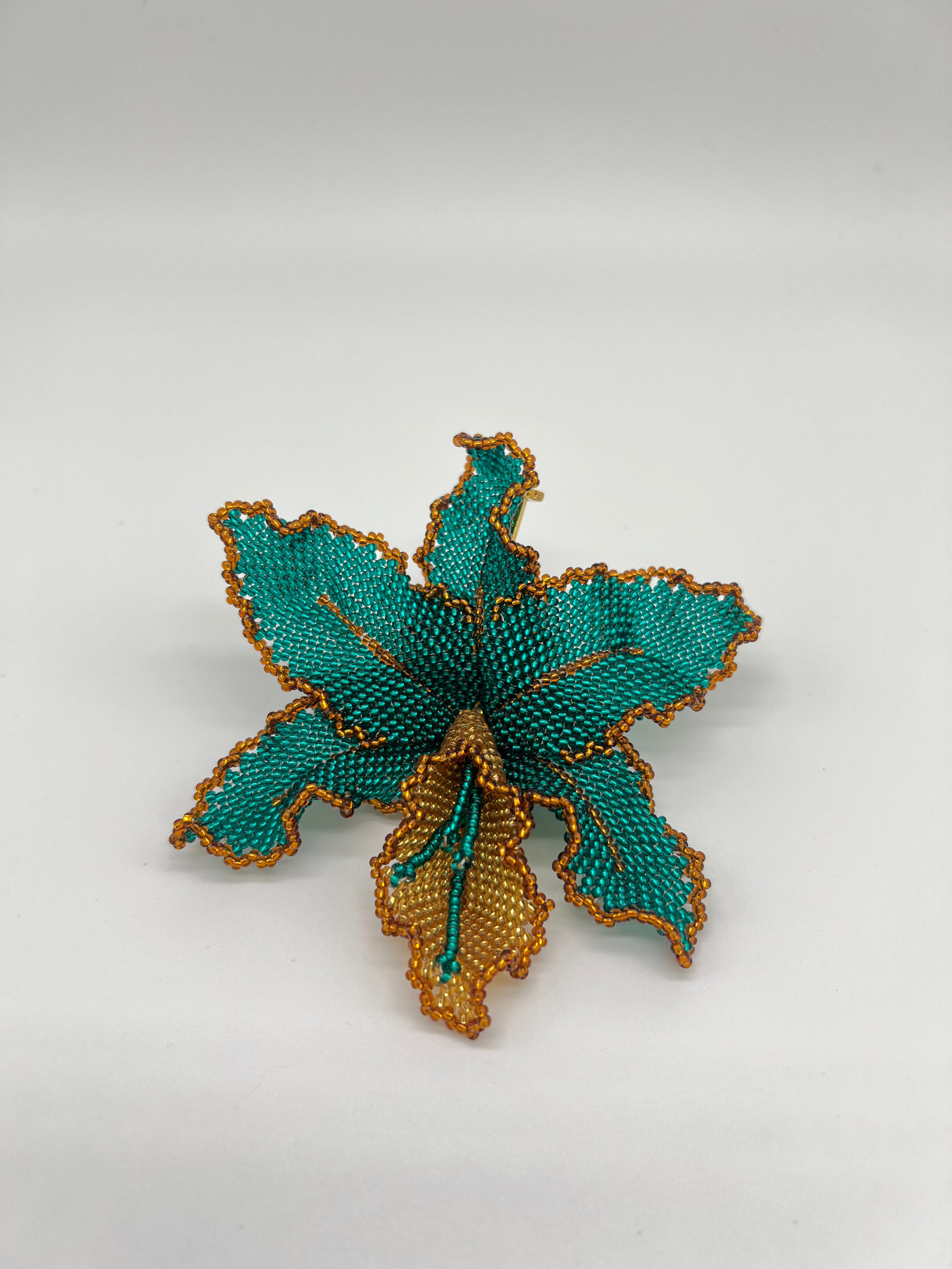 Broche Orquídea Esmeralda